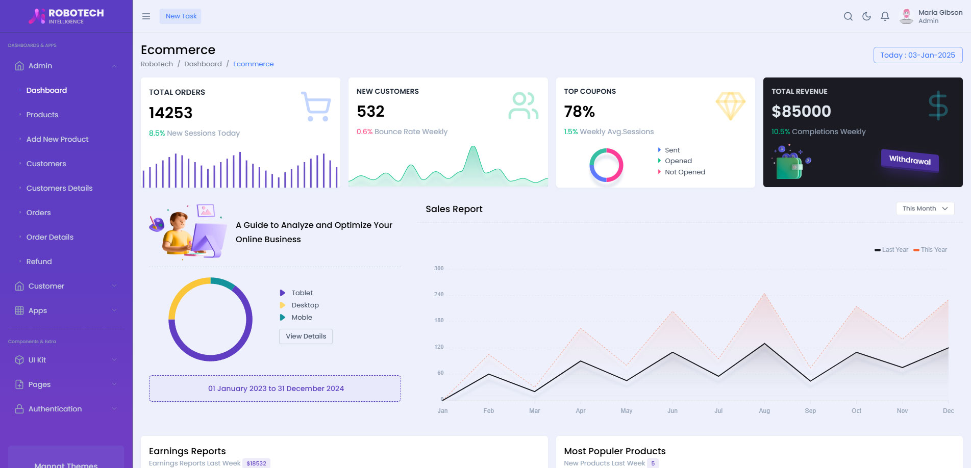 html仪表板后台管理前端和后端多页面和 UI 工具包